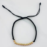 Black Woven Bracelet Yellow Gold 18K Tennis