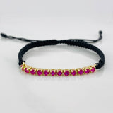 Black Woven Bracelet Yellow Gold 18K Tennis