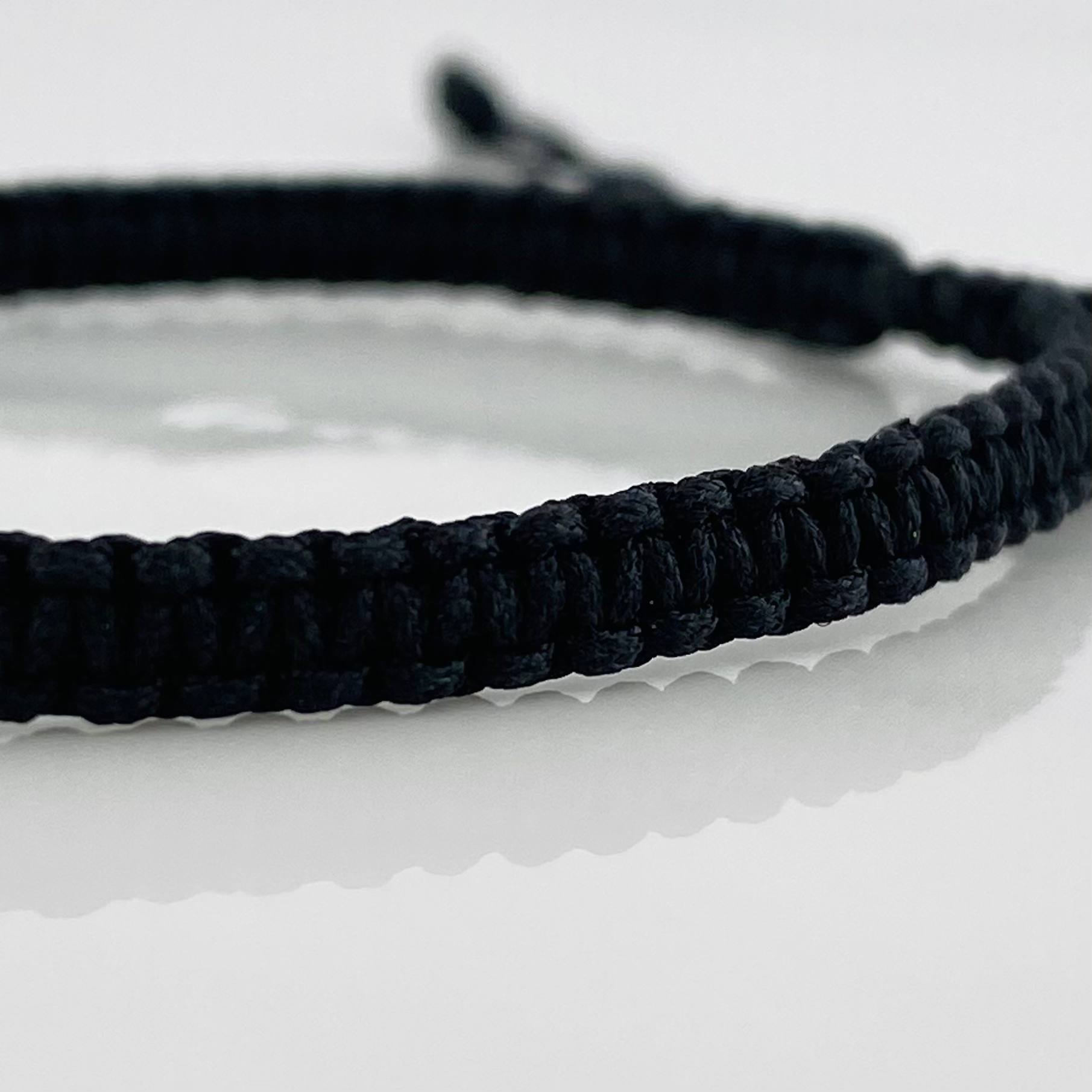 Black Woven Bracelet Yellow Gold 18K Tennis