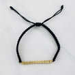 Pulsera Tejida Negro Tennis Oro Amarillo 18K