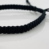 Pulsera Tejida Negro Tennis Oro Amarillo 18K