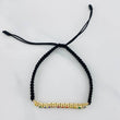 Black Woven Bracelet Yellow Gold 18K Tennis
