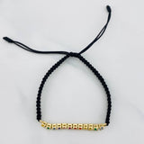 Black Woven Bracelet Yellow Gold 18K Tennis