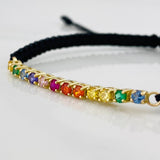 Black Woven Bracelet Yellow Gold 18K Tennis
