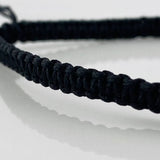 Black Woven Bracelet Yellow Gold 18K Tennis