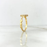 Star Silhouette Ring Dots 2.4gr / T8 / White Zircons Yellow Gold