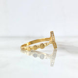 Star Silhouette Ring Dots 2.4gr / T8 / White Zircons Yellow Gold