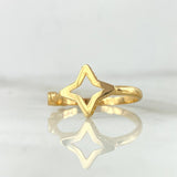 Star Silhouette Ring Dots 2.4gr / T8 / White Zircons Yellow Gold