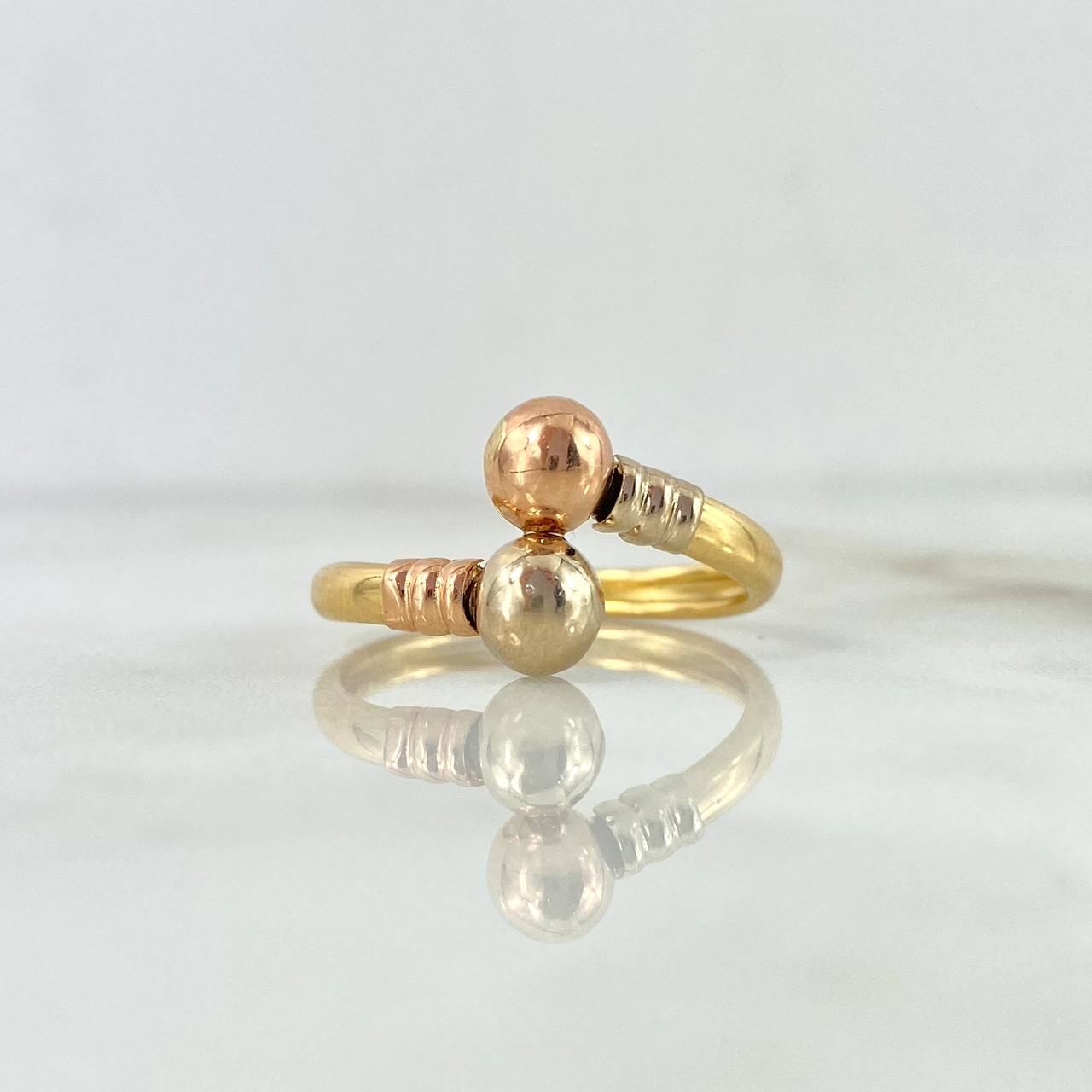 Anillo Tu Y Yo 1.6gr / T8 3/4 / 6mm / Tres Oros 18K