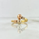 Anillo Tu Y Yo 1.6gr / T8 3/4 / 6mm / Tres Oros 18K