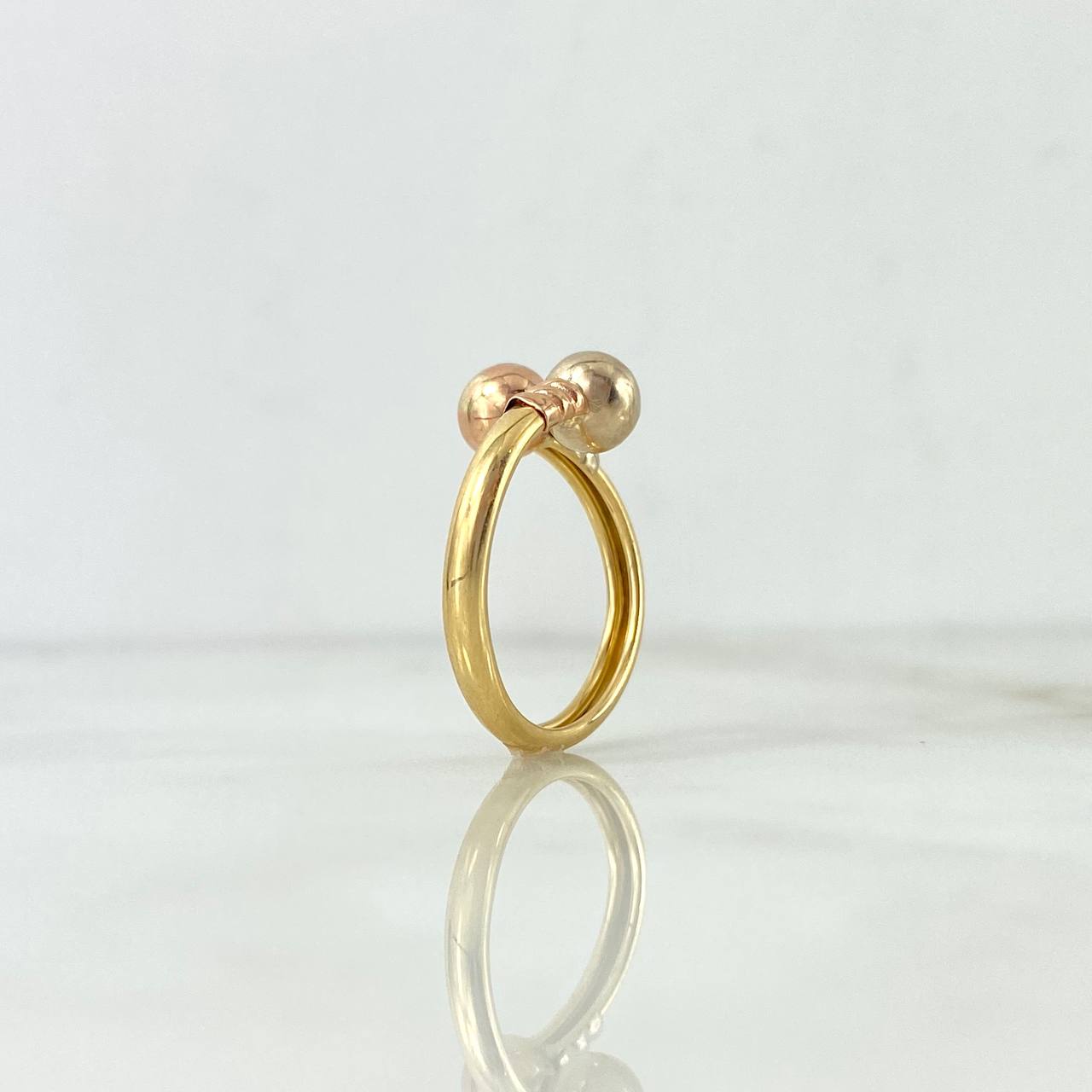 Anillo Tu Y Yo 1.6gr / T8 3/4 / 6mm / Tres Oros 18K