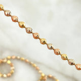 Military Chain 18.8gr / 60cm / 3mm Beads Diamond Cut Three 18K Golds ©