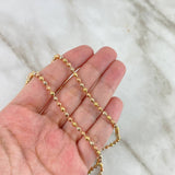 Military Chain 18.8gr / 60cm / 3mm Beads Diamond Cut Three 18K Golds ©