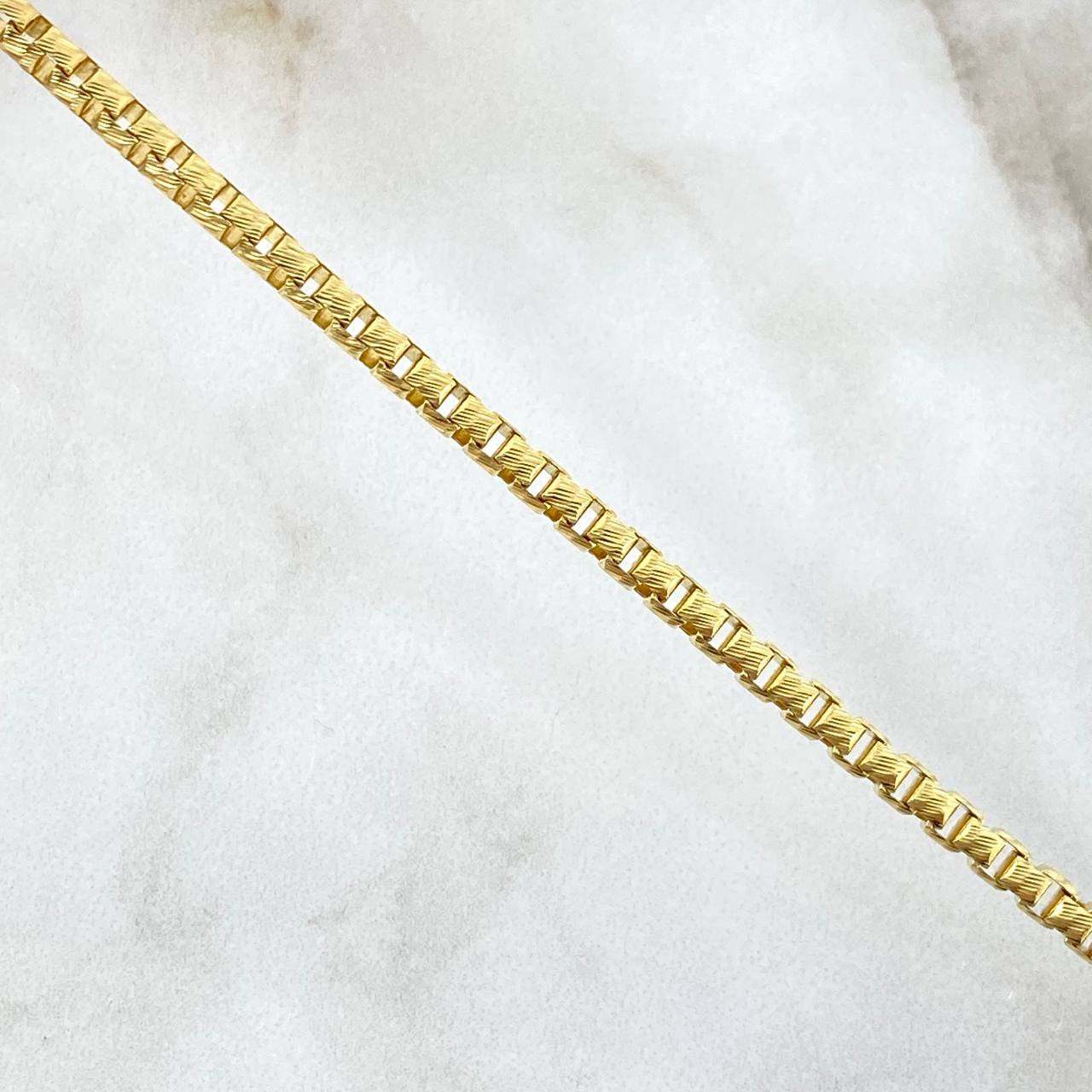 Bracelet Quadrilled Cylinder 11.15gr / 21cm / 3mm Diamond Cut Yellow Gold +4 ©