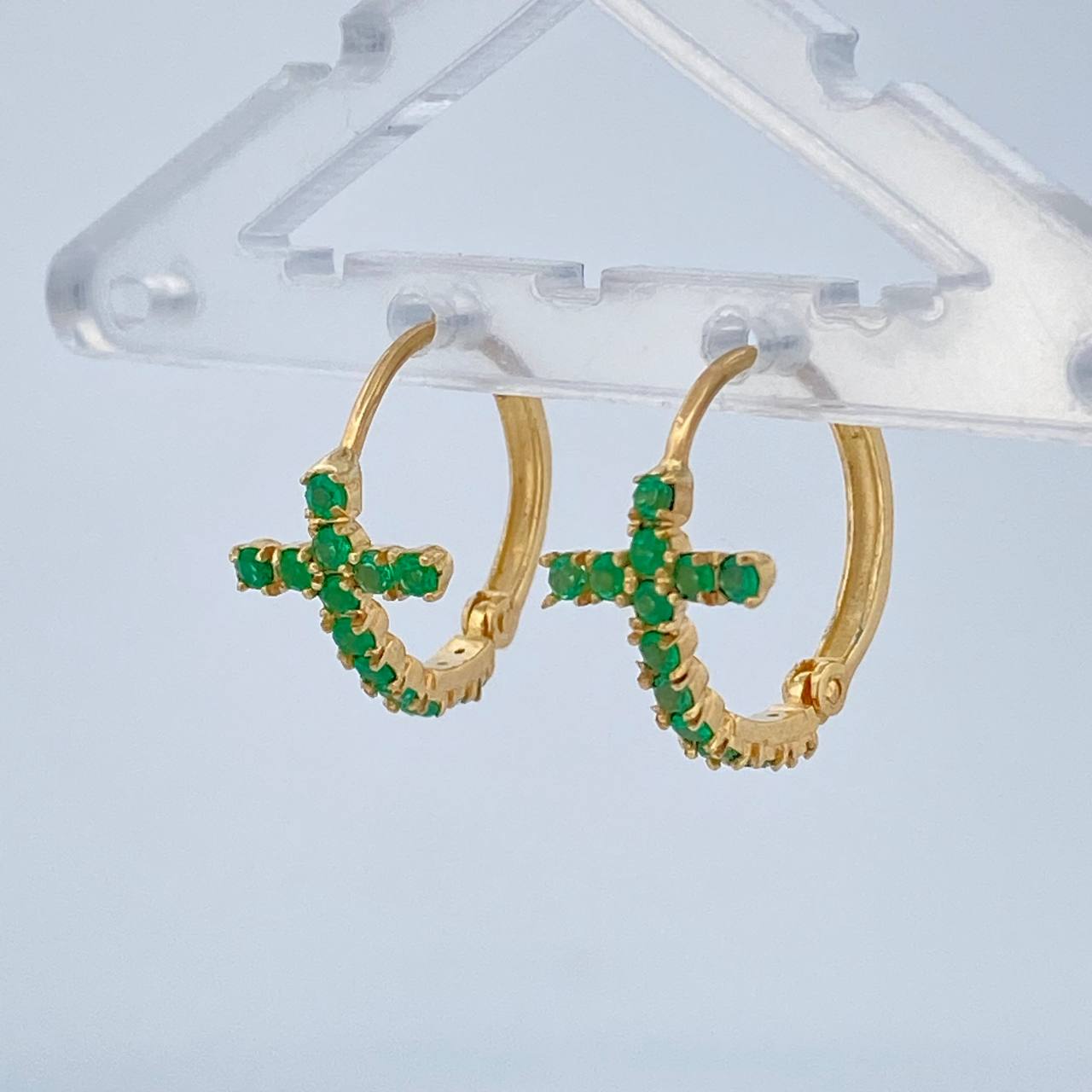 Candongas Cruz 2.25gr / 1/2 in / Oro Amarillo 18K %