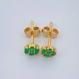 Topos Flor Esmeraldas 1.15gr / 5.5mm Oro Amarillo 18K %