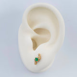 Topos Z Esmeraldas Diamantes 1.3gr / 6.18mm Oro Amarillo 18K %