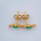 Topos Z Esmeraldas Diamantes 1.3gr / 6.18mm Oro Amarillo 18K %