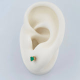 Topos Cuatro Garras Esmeraldas 1.05gr / 3.5mm Oro Amarillo 18K %