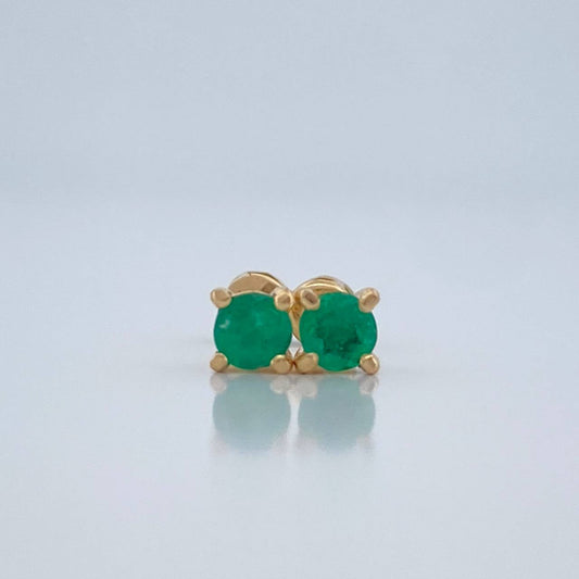 Topos Cuatro Garras Esmeraldas 1.05gr / 3.5mm Oro Amarillo 18K %