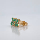 Topos Girasol Esmeraldas Diamantes 1.45gr / 6.68mm Oro Amarillo 18K %