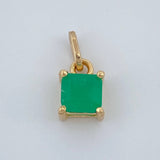 Dije Cuadro Esmeralda 1,00Qts 0.7gr / 1/2 in / Oro Amarillo 18K %
