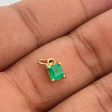 Dije Rectangulo Esmeralda 1,00Qts 0.6gr / 1/2 in / Oro Amarillo 18K %