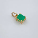 Dije Rectangulo Esmeralda 1,00Qts 0.6gr / 1/2 in / Oro Amarillo 18K %