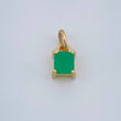 Dije Rectangulo Esmeralda 1,00Qts 0.6gr / 1/2 in / Oro Amarillo 18K %
