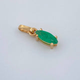 Dije Oval Esmeraldas 55 Pts 0.5gr / 1/2 in / Oro Amarillo 18K %