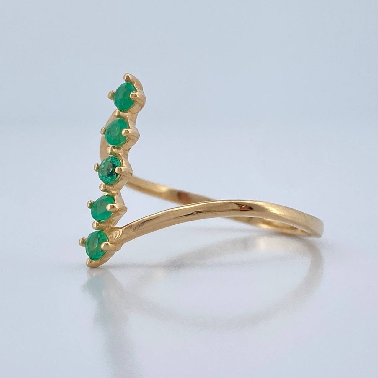 Anillo Arabe Esmeraldas 1.5gr / T7 1/2 / Oro Amarillo 18K %