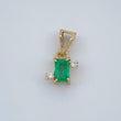 Dije Cuadrado Esmeralda Diamantes 0.65gr / 1/2 in / Oro Amarillo 18K %