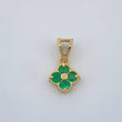 Dije Flor Esmeraldas 25 Pts 0.65gr / 1/2 in / Oro Amarillo 18K %