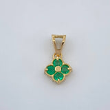 Dije Flor Esmeraldas 25 Pts 0.65gr / 1/2 in / Oro Amarillo 18K %