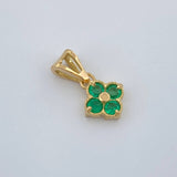 Dije Flor Esmeraldas 25 Pts 0.65gr / 1/2 in / Oro Amarillo 18K %