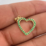Dije Corazon Esmeraldas 50 Pts 1.85gr / 1 in / Oro Amarillo 18K %