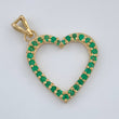 Dije Corazon Esmeraldas 50 Pts 1.85gr / 1 in / Oro Amarillo 18K %