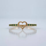 Anillo Corazon Esmeraldas 1.35gr / T7 / Oro Amarillo 18K %