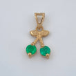 Dije Cereza Esmeraldas 45 Pts 0.9gr / 1/2 in / Oro Amarillo 18K %