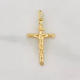 Pendant Cross Christ 1.6g / 1 1/4 in Yellow Gold 18K