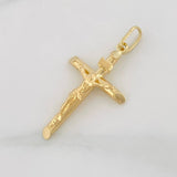 Pendant Cross Christ 1.6g / 1 1/4 in Yellow Gold 18K