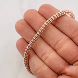 Pulso Ice 11.55g / 8 1/4 in / 4mm Dos Oros Blanco Rosa 18K