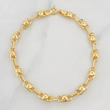 Pulso Rustico Burbuja 4.6g / 7 1/2 in / 4.6mm Oro Amarillo 18K
