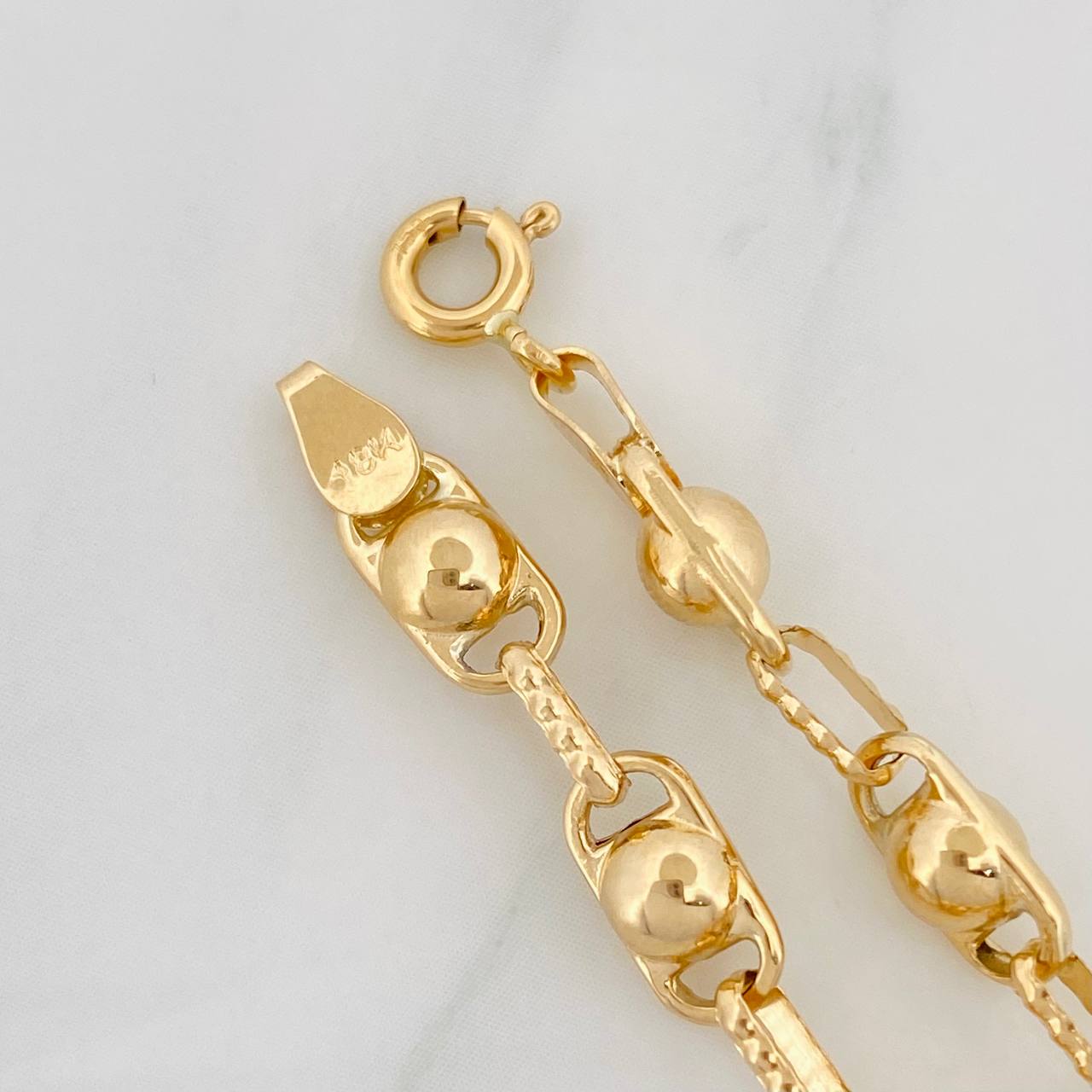 Pulso Rustico Burbuja 4.6g / 7 1/2 in / 4.6mm Oro Amarillo 18K