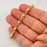 Pulso Rustico Burbuja 4.6g / 7 1/2 in / 4.6mm Oro Amarillo 18K