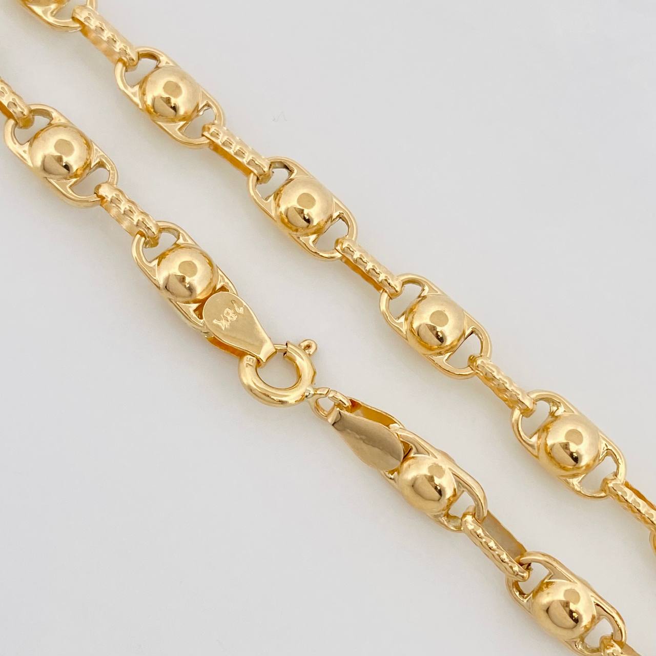 Cadena Rustica Burbuja 14.85g / 24 in / 4.6mm Oro Amarillo 18K