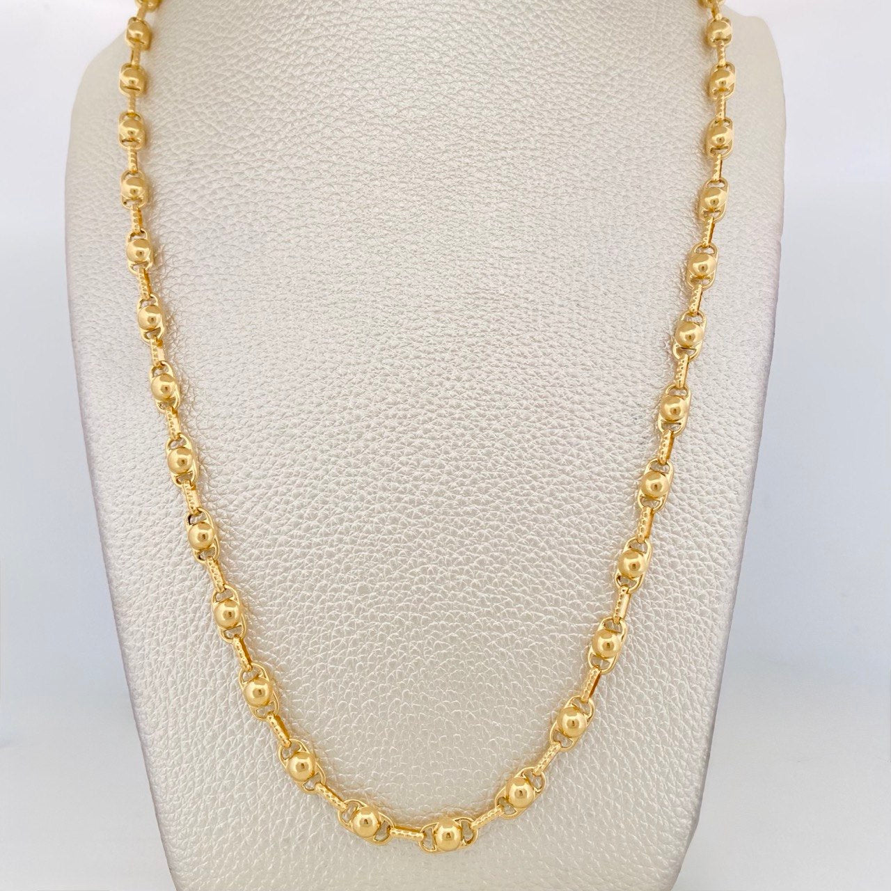 Cadena Rustica Burbuja 14.85g / 24 in / 4.6mm Oro Amarillo 18K