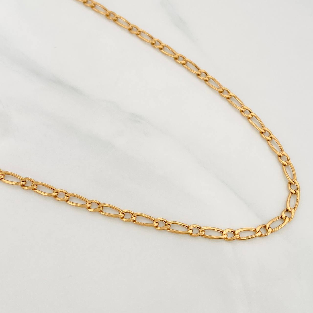 Cadena Figaro 5.95g / 26 in / 3.18mm Oro Amarillo 18K