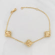 Pulso Modulable Aro Seguido Trebol 4.70g / 7 1/2 in - 6 1/4 in / 1.16mm Oro Amarillo 18K
