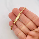 Bracelet GC Rectangular Oval Braided Plate 1.85g / 1 1/4 in / 1.8mm 18K Yellow Gold